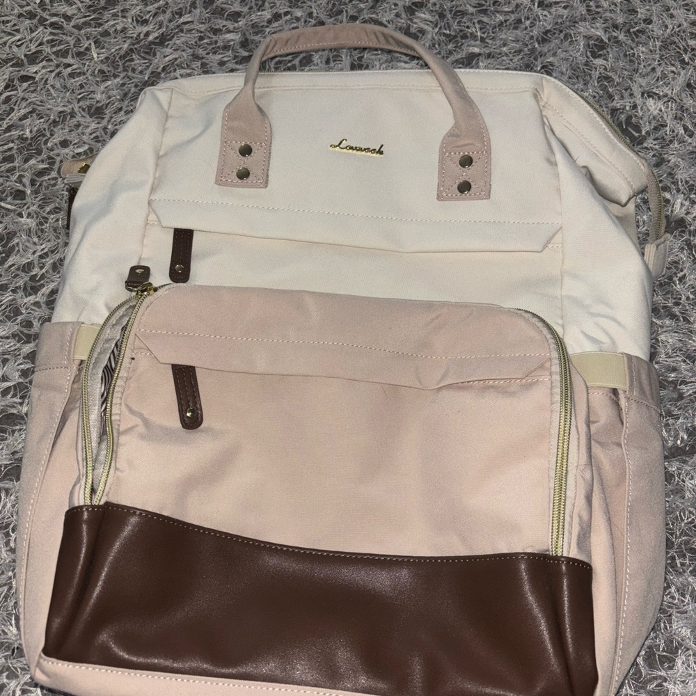 LoveVook Cream and Brown Backpack